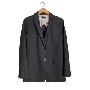 Ann Taylor Long Sleeve Office Formal Professional Blazer Suit Jacket Charcoal 8